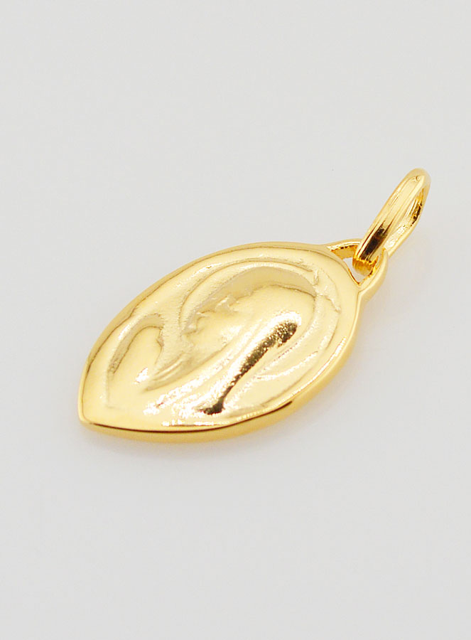 Médaille Vierge Marie en Prière Plaqué Or - 18mm (pic 3)