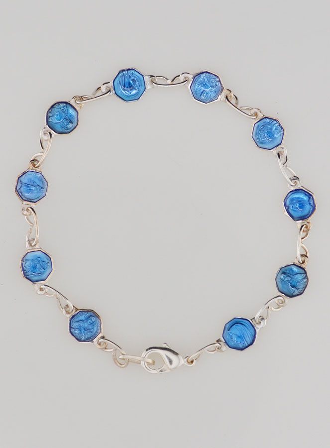 Bracelet des Saints Bijoux Enfant Métal et Email Bleu - 15cm (pic 1)
