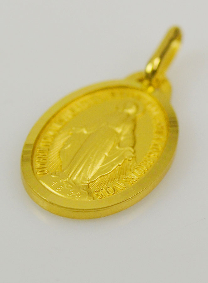 Médaille Vierge Miraculeuse Festonnée - Plaqué Or 17mm (pic 3)
