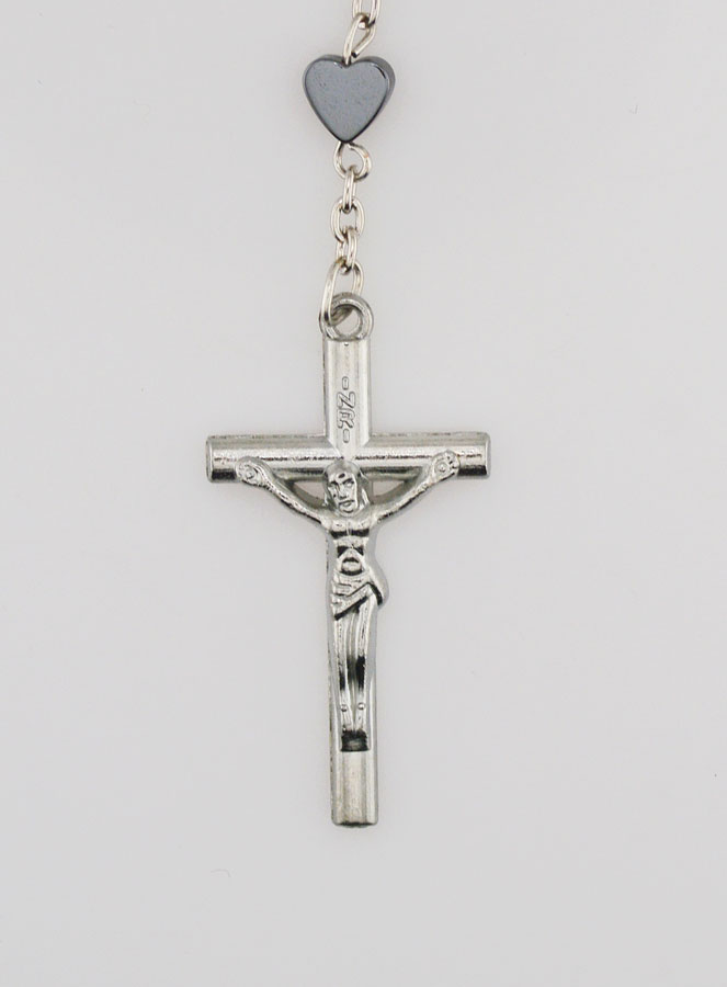 Chapelet Mode Coeur en Hématite - Médaille Miraculeuse (pic 3)