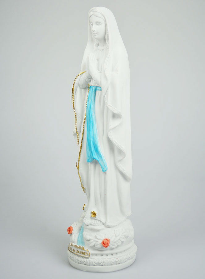 Statue Vierge Marie de Lourdes et son Chapelet Doré - 40cm (pic 2)