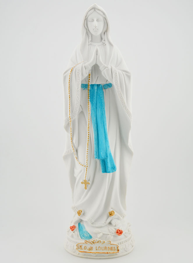 Statue Vierge Marie de Lourdes et son Chapelet - 30cm (pic 1)