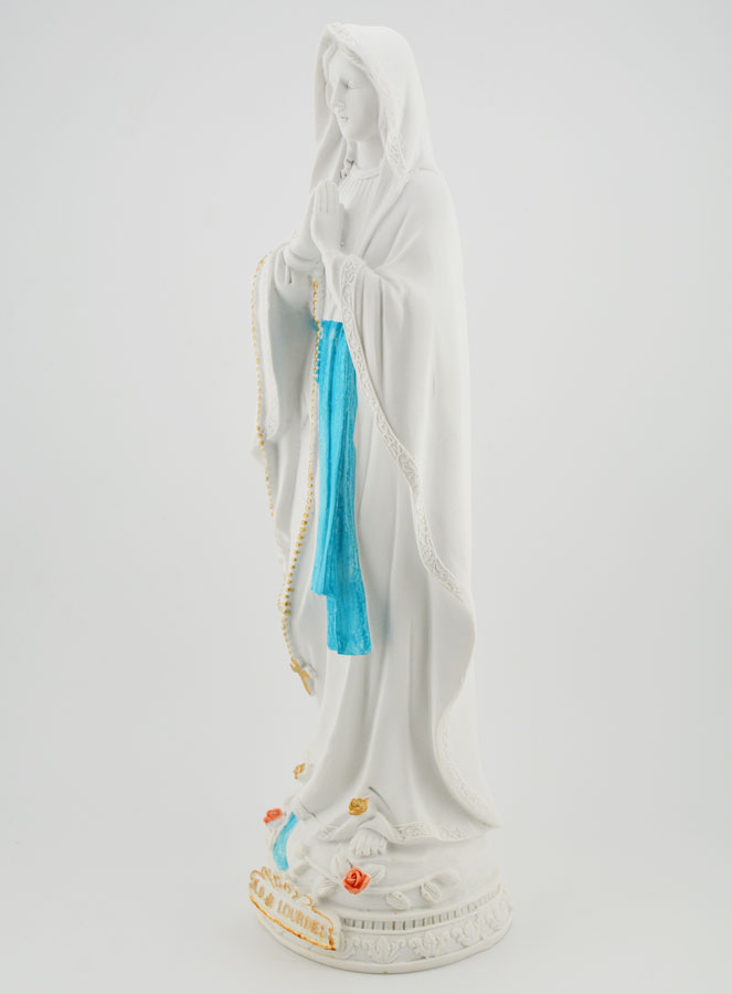 Statue Vierge Marie de Lourdes et son Chapelet Doré - 30cm (pic 2)