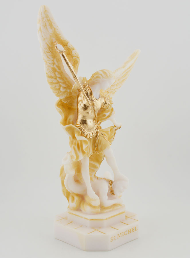 Statue Saint Michel Archange en Albâtre - 22cm (pic 3)