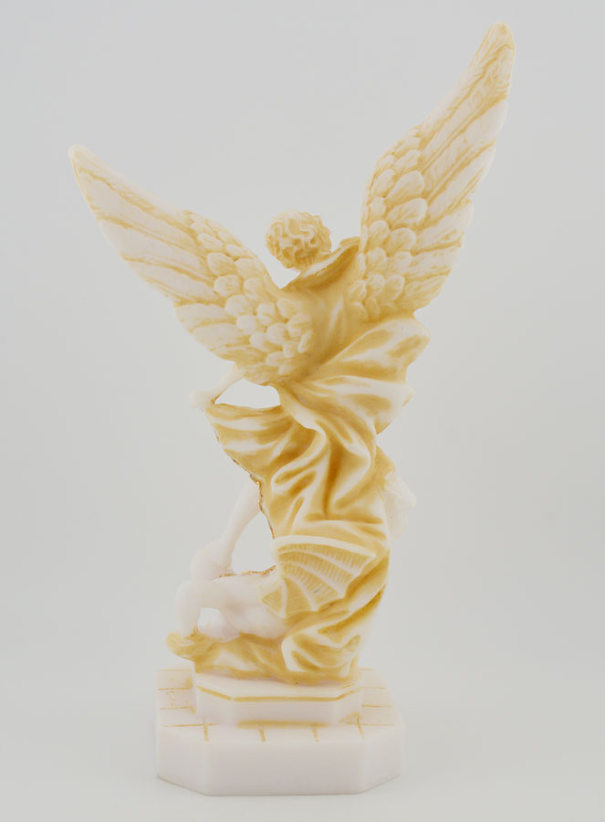 Statue Saint Michel Archange en Albâtre - 22cm (pic 4)