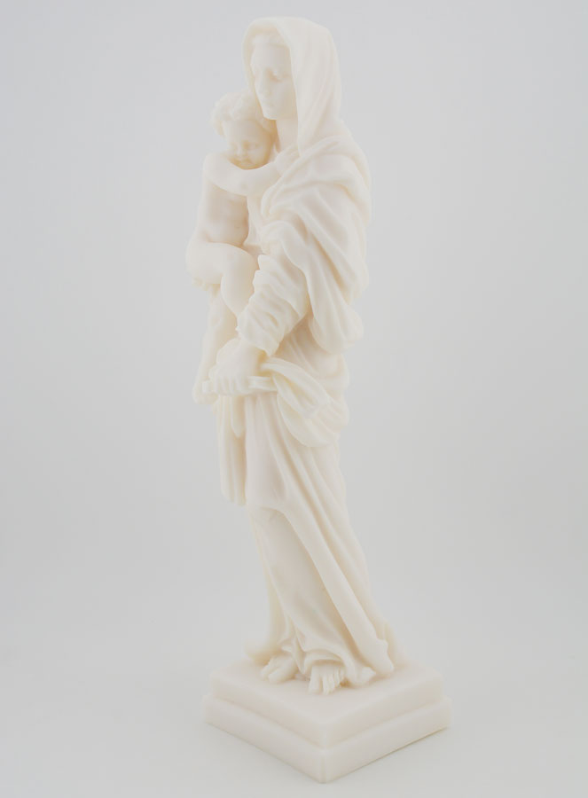Statue Vierge à l'Enfant Jésus en Albâtre - 25cm (pic 2)