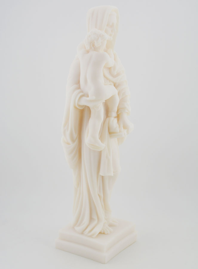 Statue Vierge à l'Enfant Jésus en Albâtre - 25cm (pic 3)