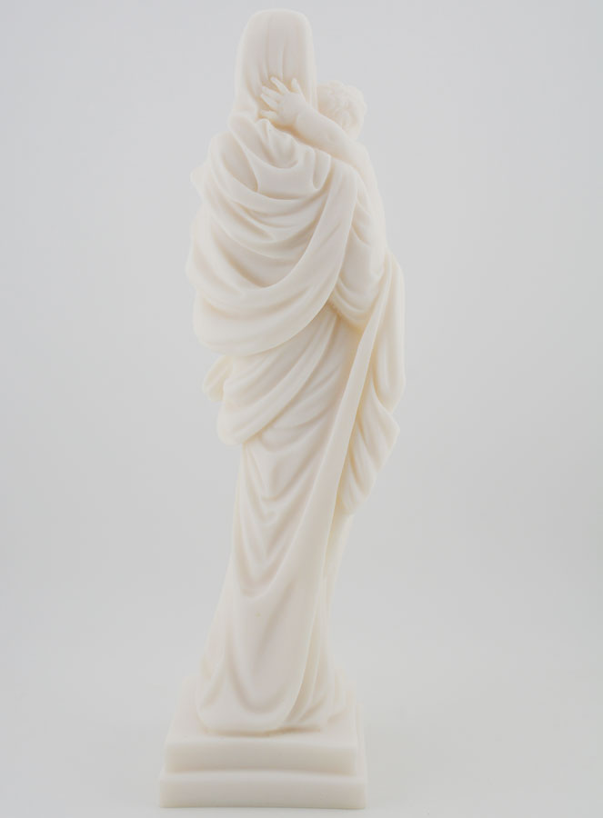 Statue Vierge à l'Enfant Jésus en Albâtre - 25cm (pic 4)