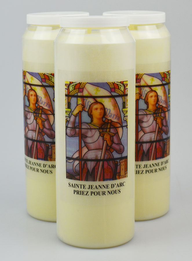 Lot de 3 Bougies de Neuvaine à Sainte Jeanne d'Arc (pic 1)