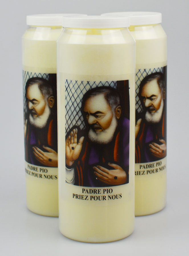 Lot de 3 Bougies de Neuvaine à Padre Pio (pic 1)
