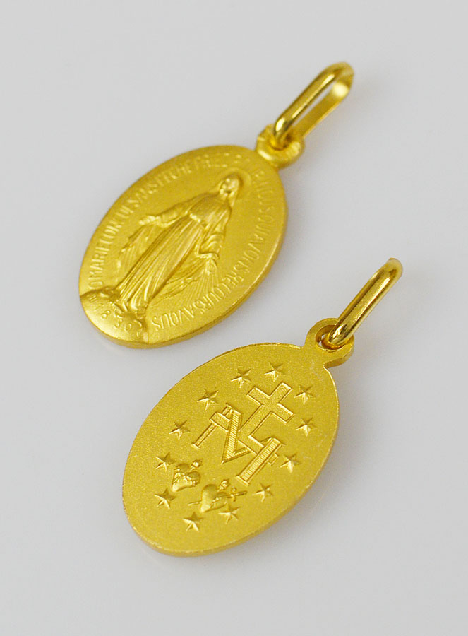 Médaille Miraculeuse en Plaqué Or Diamètre: 15mm (pic 2)