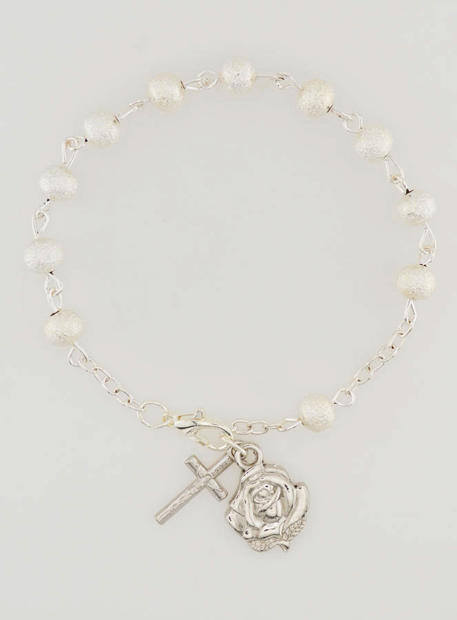 Bracelet Chapelet Dizainier Perles d'Argent - 19cm (pic 1)