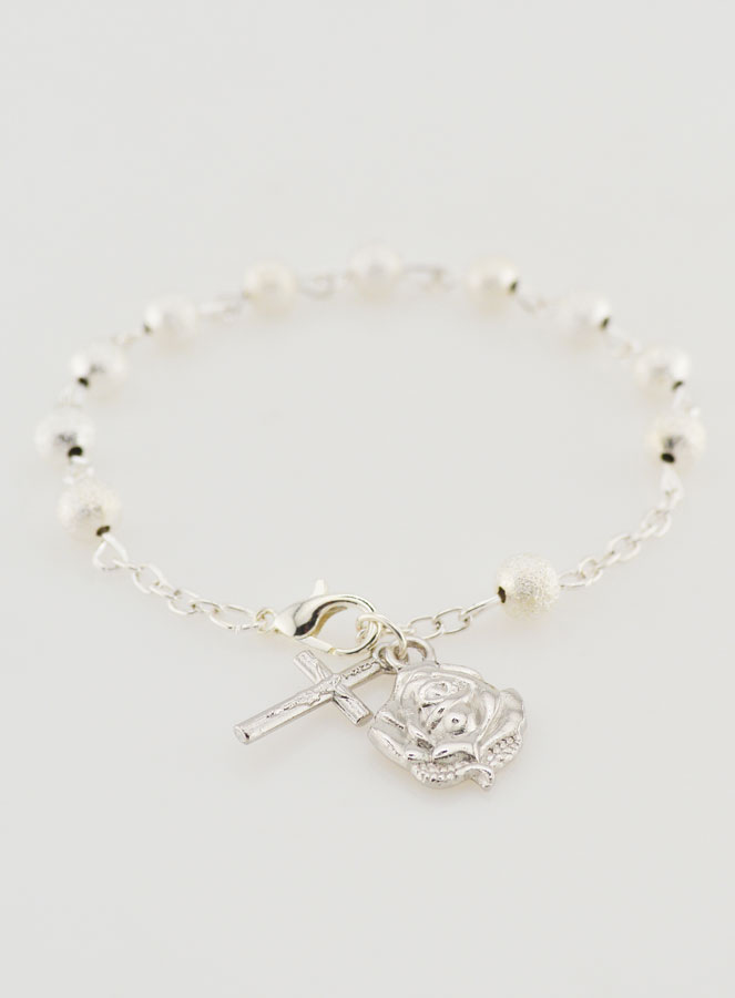 Bracelet Chapelet Dizainier Perles d'Argent - 19cm (pic 2)