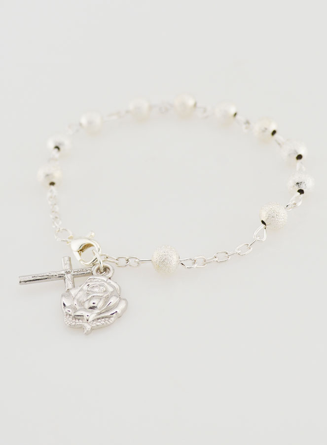 Bracelet Chapelet Dizainier Perles d'Argent - 19cm (pic 4)