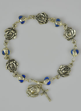 Bracelet Coeurs - Roses de Lourdes & Croix (pic 1)