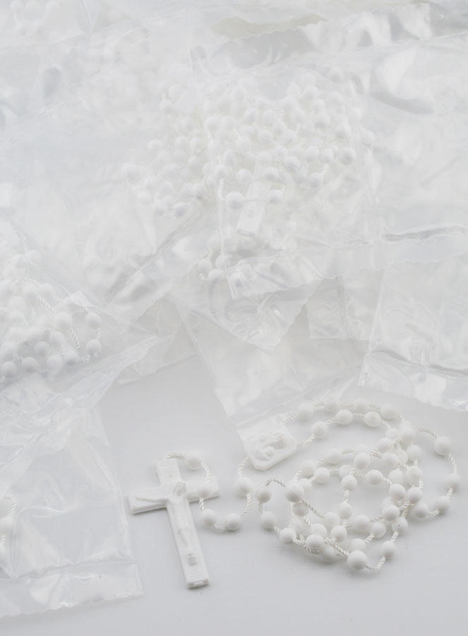 Chapelet en Gros Plastique Blanc X 100 (pic 1)