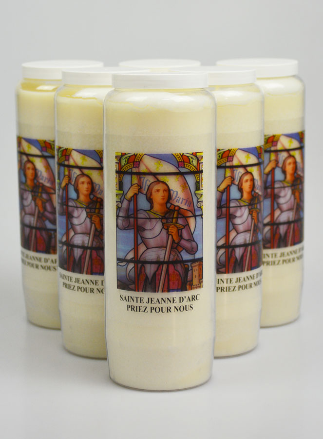 Lot de 6 Bougies de Neuvaine à Sainte Jeanne d'Arc (pic 1)