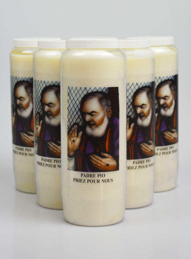 Lot de 6 Bougies de Neuvaine Saint Padre Pio (pic 1)