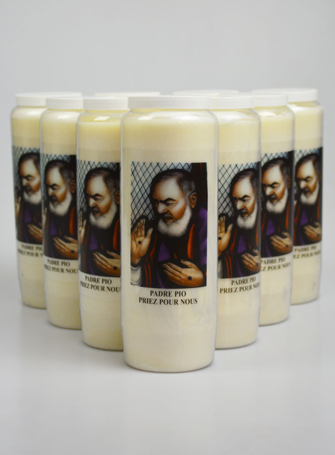 Lot de 10 Bougies de Neuvaine Saint Padre Pio (pic 1)