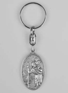 Porte-Clés Saint Christophe et N-D de Lourdes - 4cm (pic 1)