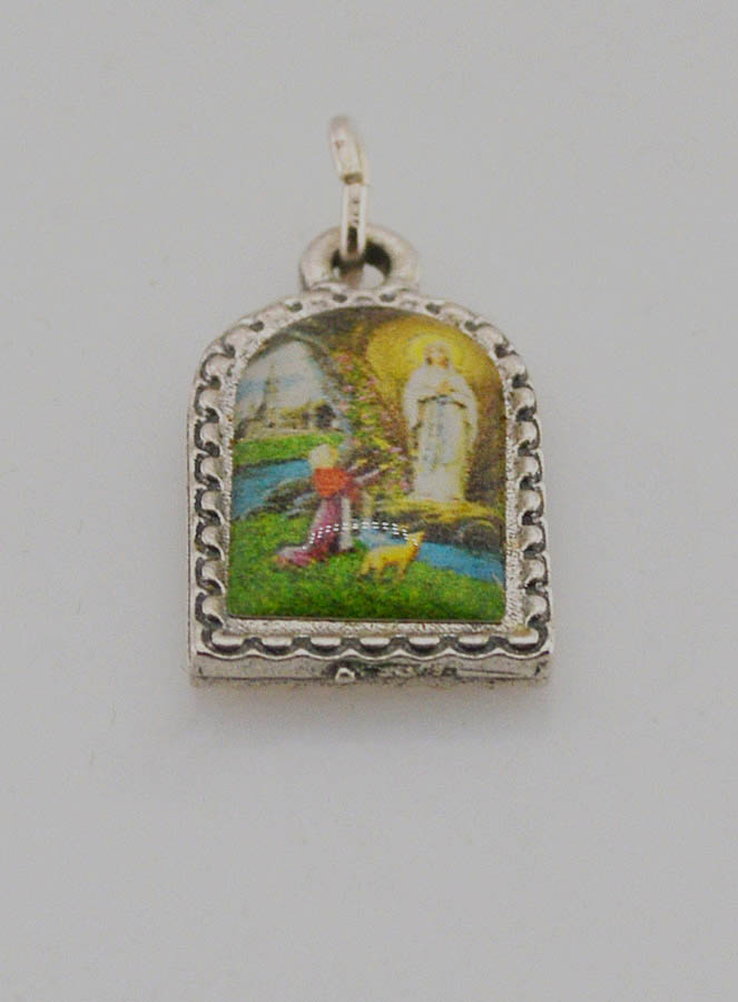 Médaille Souvenir Notre Dame de Lourdes en Métal - 16mm (pic 2)