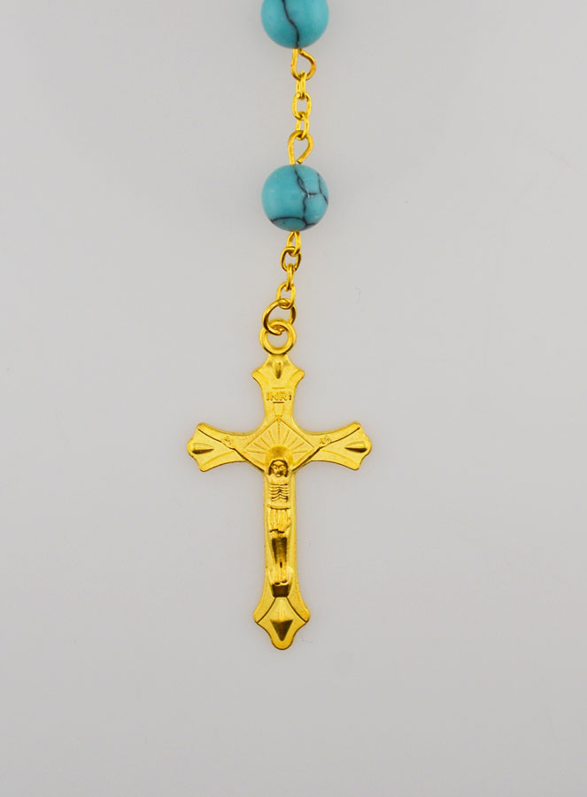 Chapelet Turquoise et Chaîne Or (pic 3)
