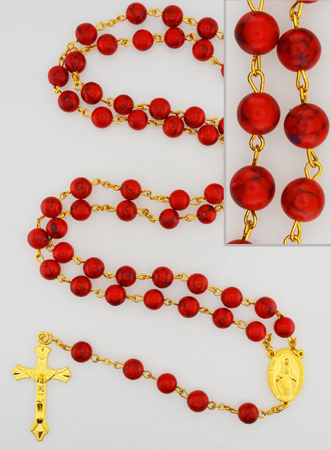Chapelet Corail et Chaîne Or (pic 1)