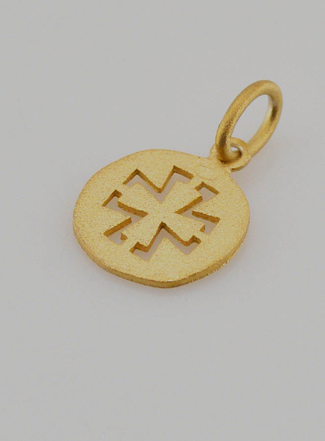 Médaille Croix en Plaqué Or Poli 18 Carats - 13mm (pic 3)