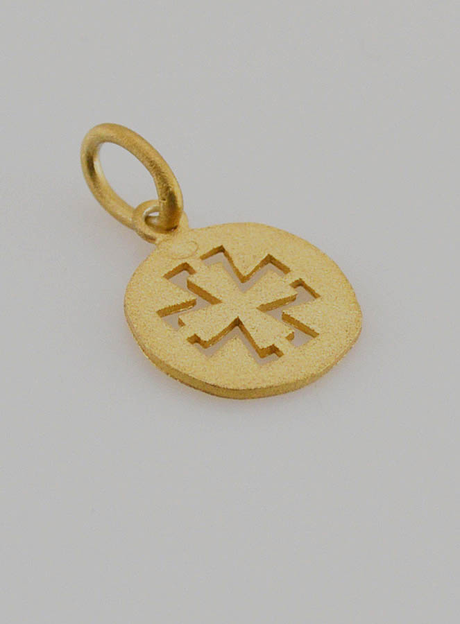 Médaille Croix en Plaqué Or Poli 18 Carats - 13mm (pic 4)