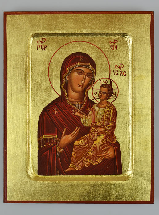 Icône Byzantine Marie Porte du Ciel sur Feuille d'Or - 17 cm (pic 2)