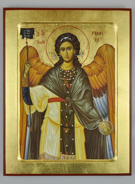 Icône Byzantine Archange Gabriel - 30 cm (pic 1)