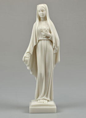 Statue du Sacré Coeur de la Vierge Marie en Albâtre - 25 cm (pic 1)