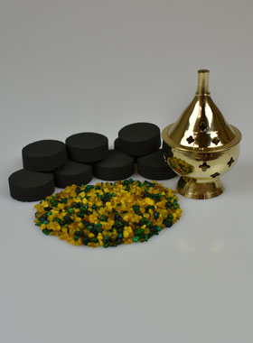 Coffret Encens de Lourdes + Charbon + Brûle-encens (pic 1)
