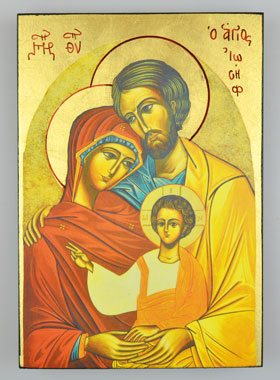 Icône Byzantine Sainte Famille - 20 cm (pic 1)