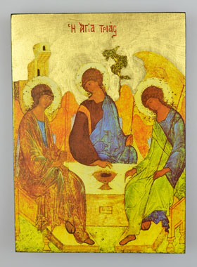 Icône Byzantine Sainte Trinité de Roublev - 20 cm (pic 1)