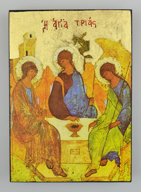 Icône Byzantine Sainte Trinité de Roublev - 12 cm (pic 1)