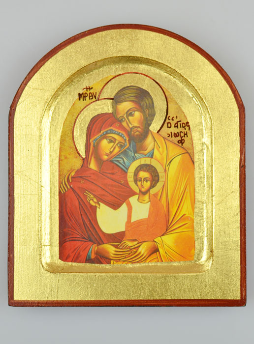 Icône Byzantine Sainte Famille Arrondie - 12 cm (pic 2)
