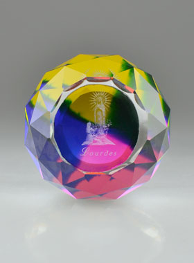Bloc Boule de Cristal Notre Dame de Lourdes - 4 cm (pic 1)