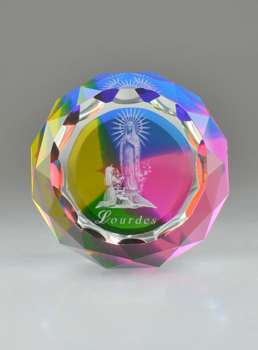 Bloc Boule de Cristal Notre Dame de Lourdes - 5 cm (pic 2)
