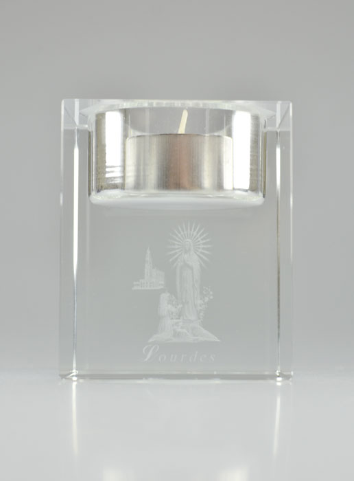 Bougeoir en Verre Notre Dame de Lourdes (pic 2)