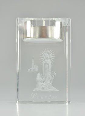 Bougeoir en Verre Notre Dame de Lourdes (pic 1)