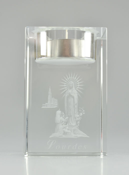 Bougeoir en Verre Notre Dame de Lourdes (pic 2)