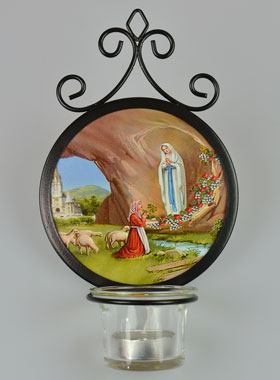 Bougeoir Icône Notre Dame de Lourdes - 18 cm (pic 1)