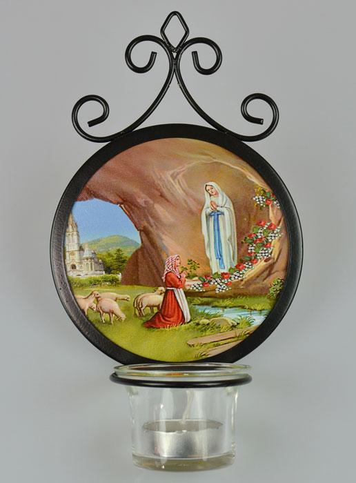 Bougeoir Icône Notre Dame de Lourdes - 18 cm (pic 2)