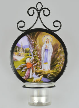 Bougeoir Icône Notre Dame de Lourdes et Basilique (pic 1)