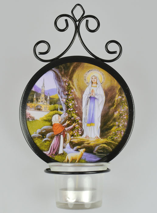 Bougeoir Icône Notre Dame de Lourdes et Basilique (pic 2)
