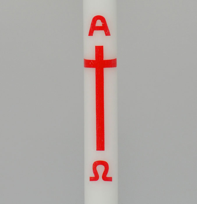 Bougie Cierge de Baptême - Alpha Oméga - 30 cm (pic 3)