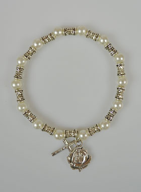 Bracelet Chapelet de Lourdes Nacre et Argent (pic 1)