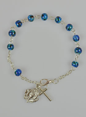 Bracelet Dizainier en perles de Nacre Bleu (pic 1)