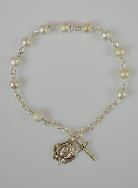 Bracelet Chapelet Dizainier Perles d'Argent - 19cm (pic 1)